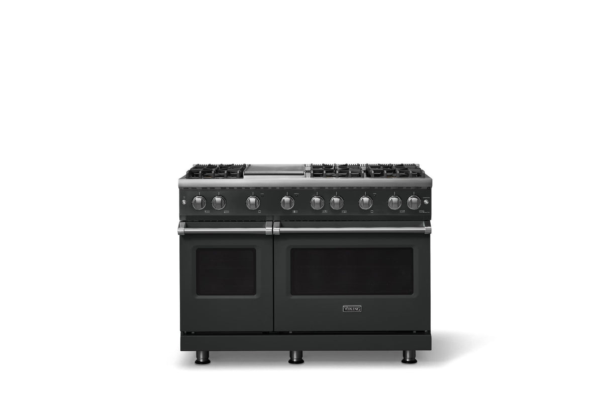 48"W. Sealed Burner Gas Range (Burner: 6g, Finish: Antique Bronze, Trim: Polished Chrome, Fuel: Natural Gas)