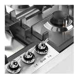 ILVE UHCPT95NSSCLP Nostalgie II 36 inch Built-In Gas Cooktop with Total Black Brass Burners, in Stainless Steel (5 Sealed Burners, Liquid Propane, Chrome)