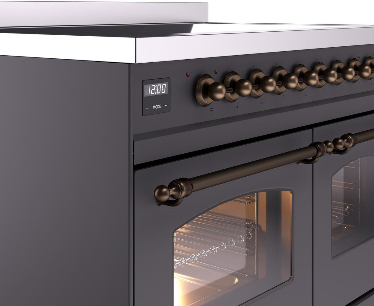 Nostalgie II 40 Inch Electric Freestanding Range in Matte Graphite with Bronze Trim