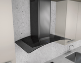 Ravenna, Wall, 30", Blk SS+Gray Glass, ACT, LED
