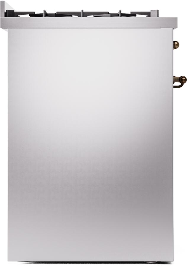 Nostalgie II 30 Inch Dual Fuel Liquid Propane Freestanding Range in Stainless Steel with Bronze Trim