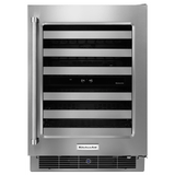 24" Stainless Steel Wine Cellar with Metal-Front Racks