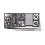 ILVE UN60FNMPEGBLP Nostalgie II Noblesse 60 inch Dual Fuel Range (9 Sealed Burners + Griddle, Liquid Propane, Triple Glass Door, Emerald Green, Burnished)