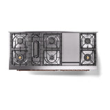 ILVE UN60FNMPEGPLP Nostalgie II Noblesse 60 inch Dual Fuel Range (9 Sealed Burners + Griddle, Liquid Propane, Triple Glass Door, Emerald Green, Copper)