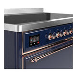 ILVE UMIB48QNR3MBP Majestic III 48 inch Induction Range with 6 Elements, 5.02 cu. ft. Total Oven Capacity (Solid Door, Midnight Blue, Copper)