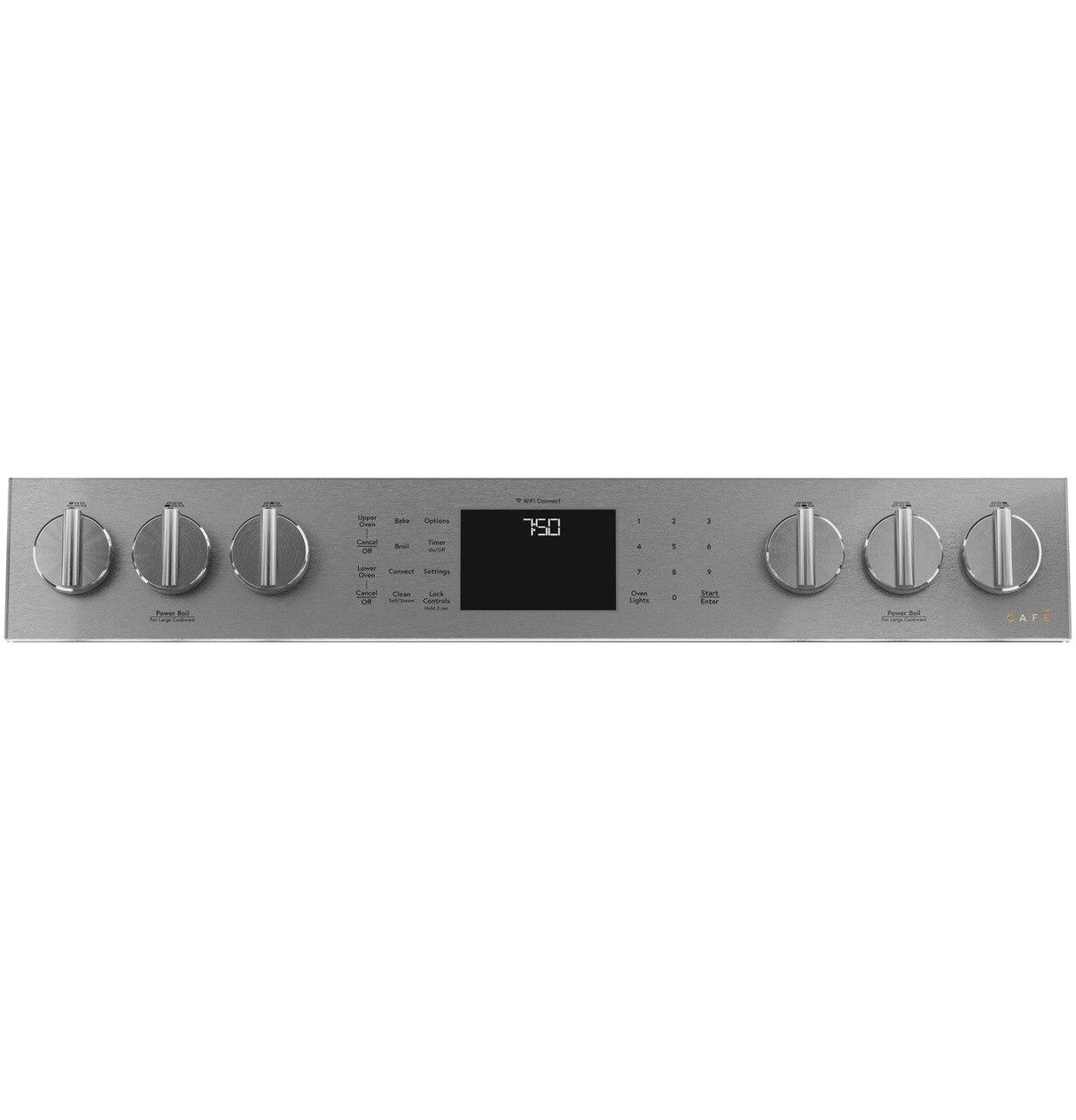 Café™ 30" Smart Slide-In, Front-Control, Gas Double-Oven Range with Convection in Platinum Glass
