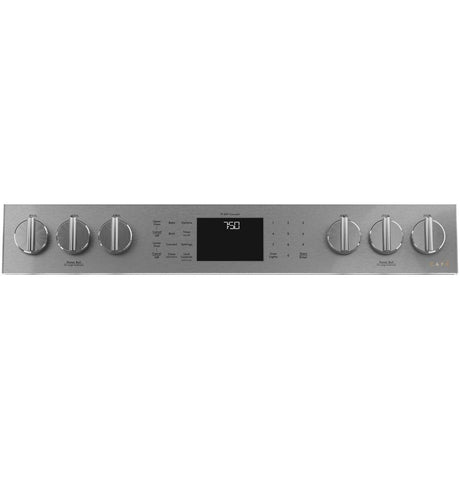 Café™ 30" Smart Slide-In, Front-Control, Gas Double-Oven Range with Convection in Platinum Glass
