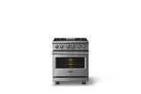 30"W. Dual Fuel Range (Finish: Stainless Steel, Trim: Polished Chrome, Fuel: Natural Gas)