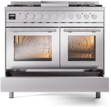 Professional Plus II 40 Inch Dual Fuel Natural Gas Freestanding Range in Stainless Steel with Trim