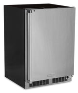 24" All Refrigerator with Drawer Storage - Solid Stainless Door With Lock - Integrated Right Hinge