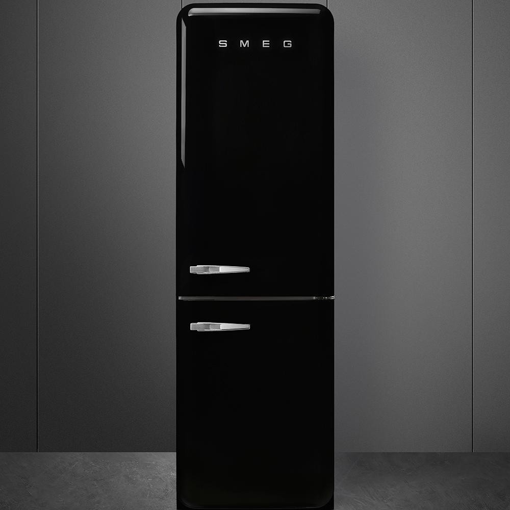 Approx 24" 50'S Style refrigerator with automatic freezer, Black, Right hand hinge