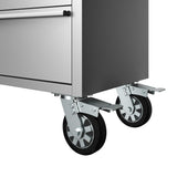 55 Inch 10-drawer Mobile Work Bench In Stainless Steel