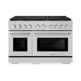 ZLINE 48 in. 6.7 cu. ft. 8 Burner Double Oven Gas Range in DuraSnow' Stainless Steel (SGRS-48)