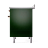 ILVE UNDI406QNMPEGP Nostalgie II Noblesse 40 inch Induction Range (Solid Door, Emerald Green, Copper)