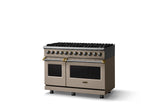 48"W. Dual Fuel Range (Burner: 8b, Finish: Nantucket, Trim: Polished Chrome, Fuel: Propane)
