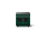 36"W. Induction Range (Finish: Ivy, Trim: Polished Chrome)