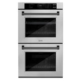 ZLINE 30 in. Autograph Edition Professional True Convection Double Wall Oven with Air Fry and Self Clean in DuraSnow' Stainless Steel with Matte Black Handles (WADSZ-30-MB)