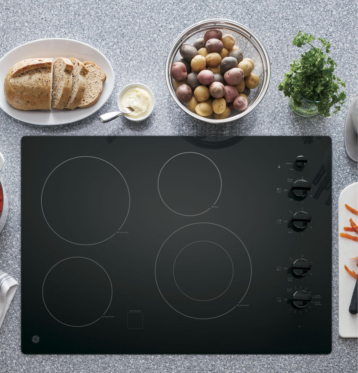 GE® 30" Built-In Knob Control Electric Cooktop