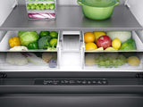 23 cu. ft. Counter Depth 4-Door French Door Refrigerator with Polygon Handles in Black Stainless Steel