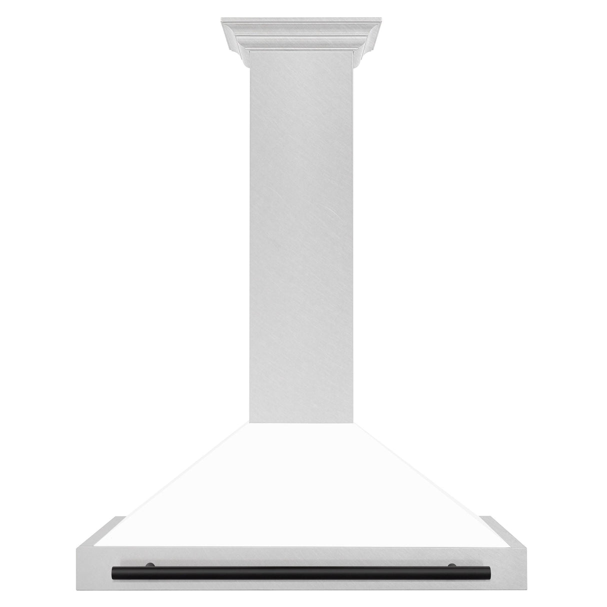 ZLINE 36 in. Autograph Edition Convertible Fingerprint Resistant DuraSnow Stainless Steel Range Hood with White Matte Shell and Champagne Bronze Handle (KB4SNZ-WM36-CB) [Color: Matte Black Accents]