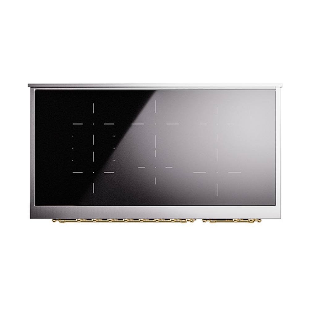 ILVE UNI486NMPMBG Nostalgie II Noblesse 48 inch Induction Range (Triple Glass Door, Midnight Blue, Brass)