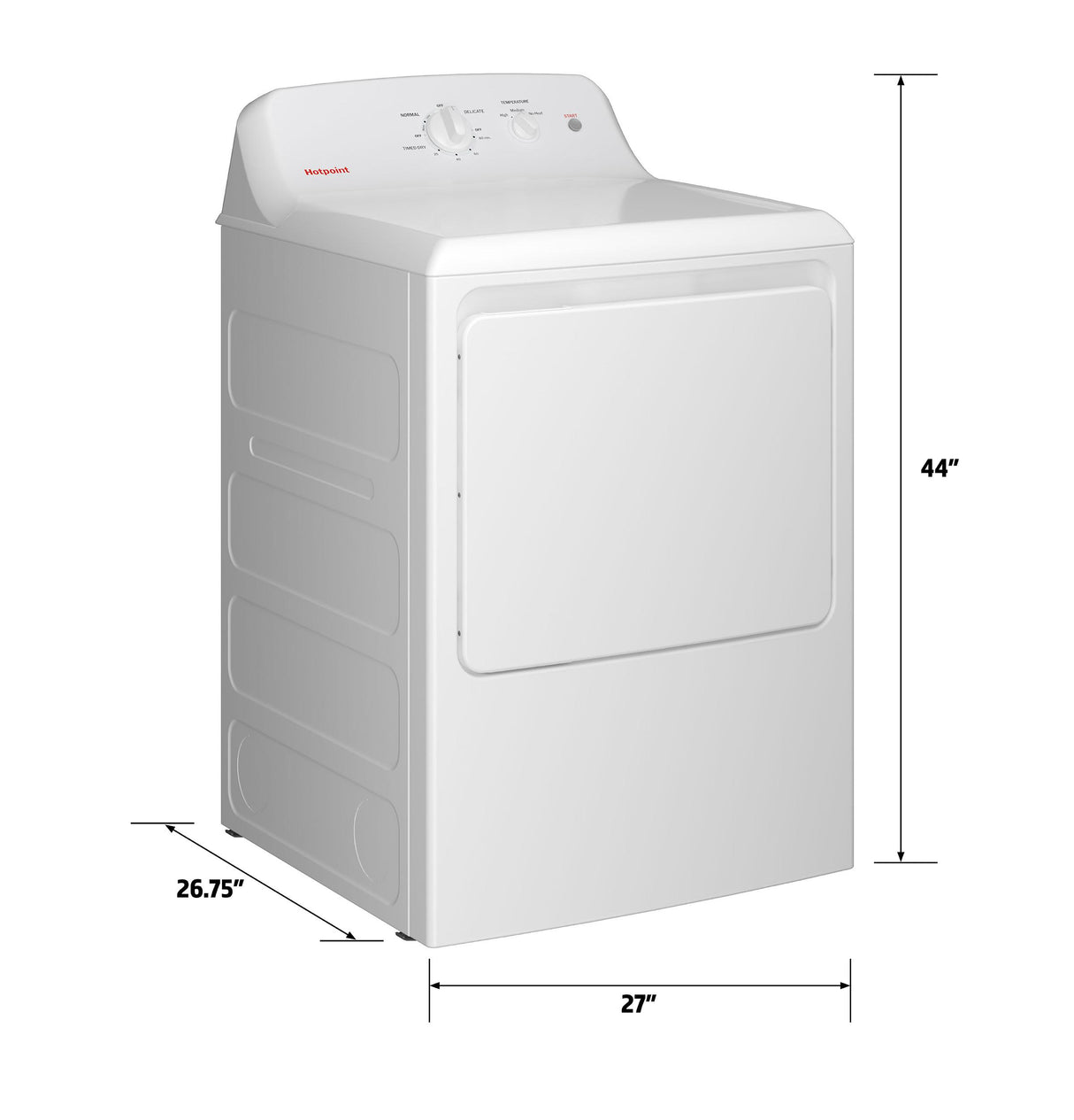 Hotpoint® 6.2 cu. ft. Capacity Electric Dryer with Up To 120 ft. Venting and Shallow Depth