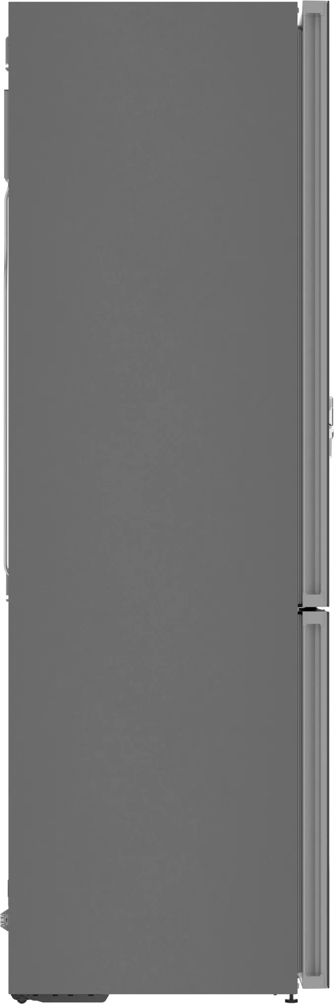 800 Series Free-standing fridge-freezer with freezer at bottom, glass door 24" Black, Total No Frost