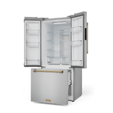 30 Inch 17.5 Cu Ft French Door Counter Depth Refrigerator With Ice Maker In Stainless Steel/bronze  Gordon Ramsay Series