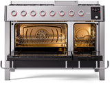 Panoramagic 48 Inch Dual Fuel Liquid Propane Freestanding Range in Stainless Steel with Trim