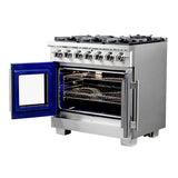 Forno Capriasca 36-Inch Freestanding French Door Gas Range, 6 Burners, Convection Oven, Energy Efficient