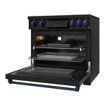 36 Inch Professional Induction Range With Tilt Panel Touch Control In Black and Blue  Gordon Ramsay Series