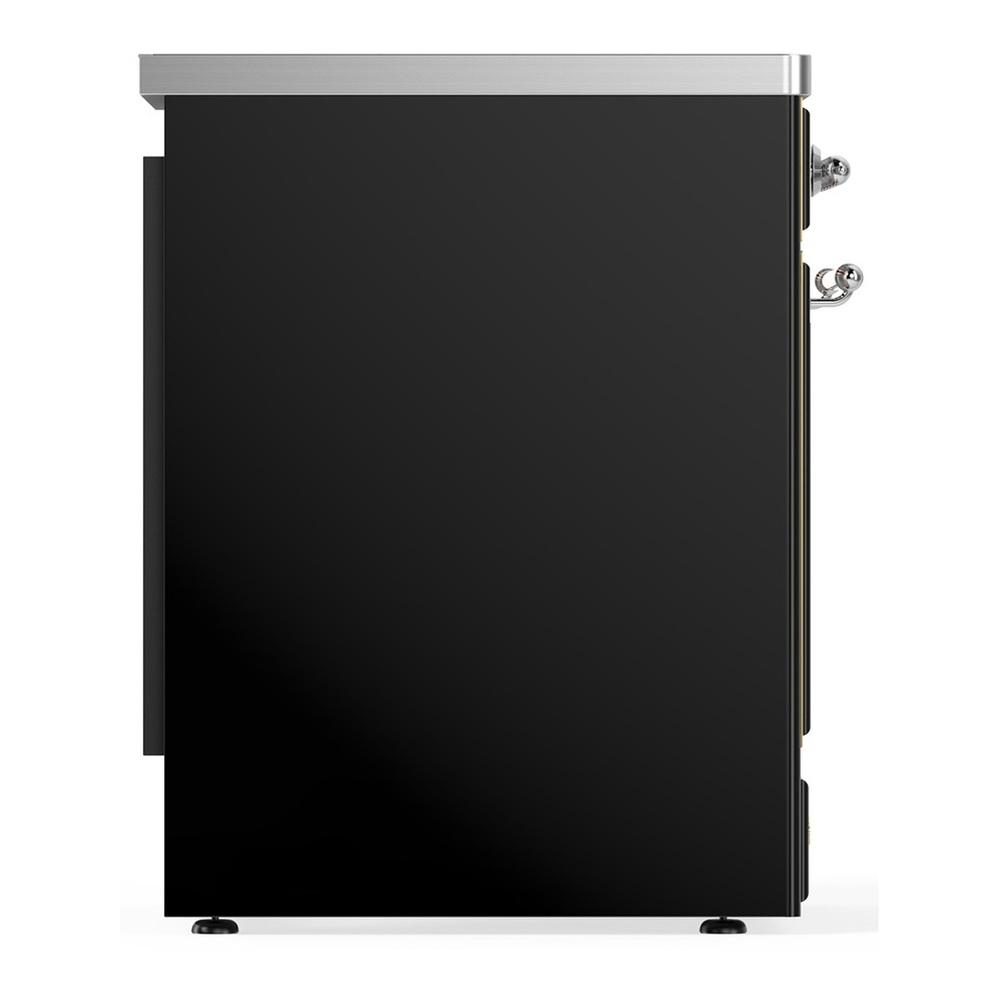 ILVE UMIB30NR3BKC Majestic III 30 inch Induction Range with 4 Elements, 4 cu. ft. Oven Capacity (Triple Glass Door, Glossy Black, Chrome)
