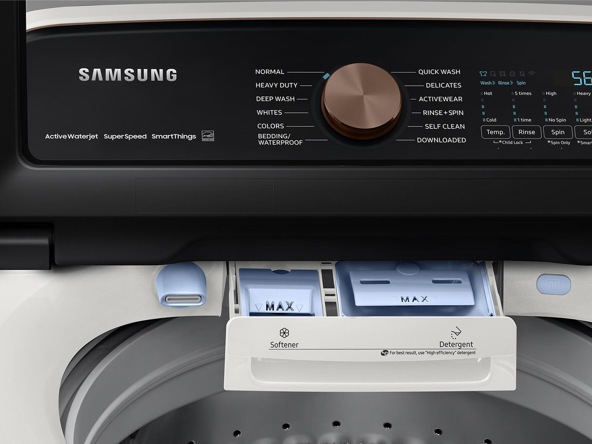 5.5 cu. ft. Extra-Large Capacity Smart Top Load Washer with Super Speed Wash in Ivory