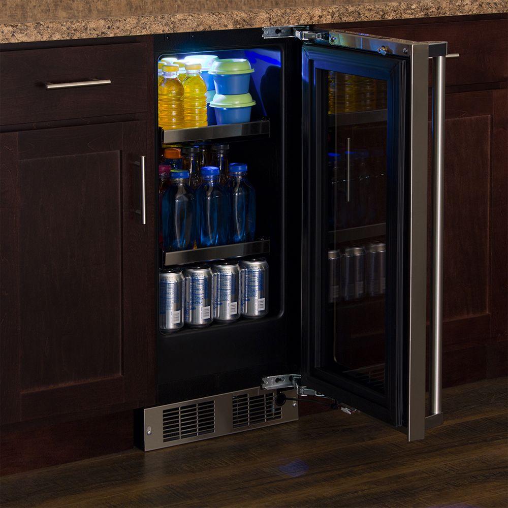 15-In Professional Built-In Beverage Center with Door Style - Stainless Steel Frame Glass, Door Swing - Right
