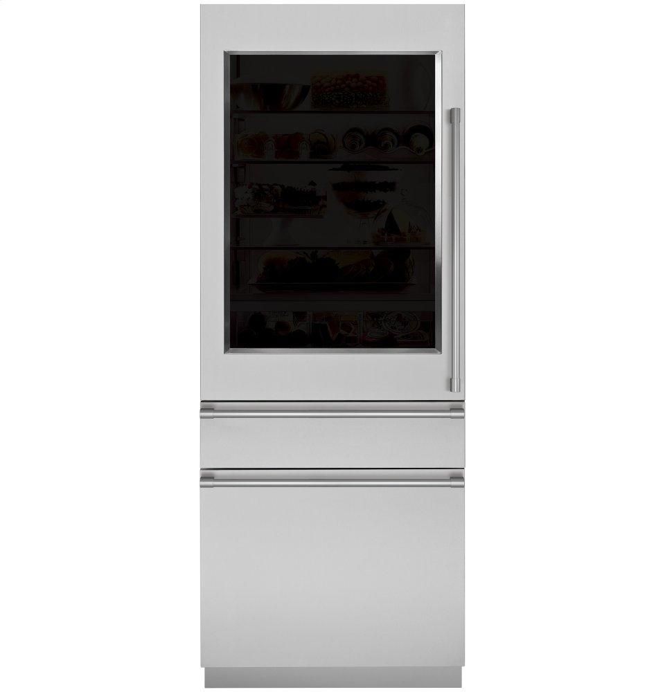 Monogram 30" Integrated Glass-Door Refrigerator for Single or Dual Installation