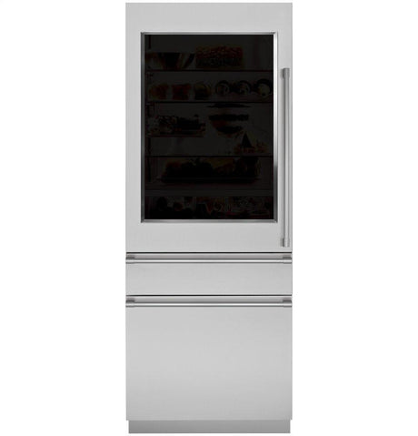 Monogram 30" Integrated Glass-Door Refrigerator for Single or Dual Installation