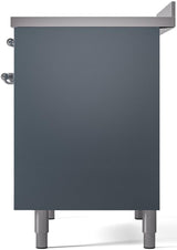 Nostalgie II 40 Inch Electric Freestanding Range in Blue Grey with Chrome Trim