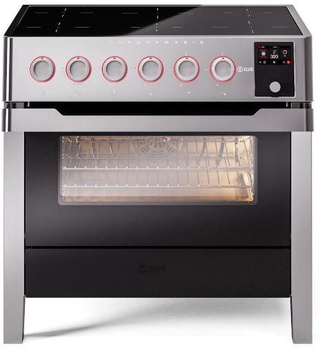 Panoramagic 36 Inch Electric Freestanding Range in Stainless Steel with Trim