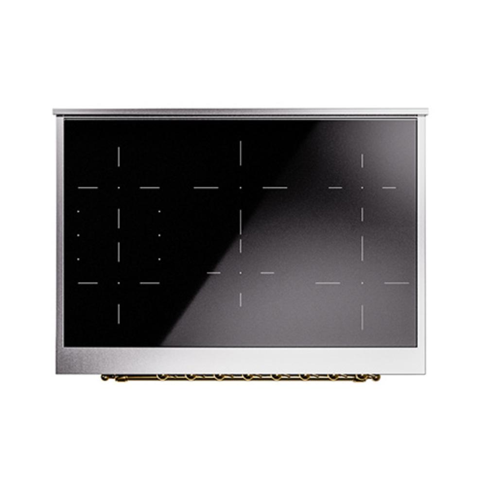 ILVE UNI366QNMPMGG Nostalgie II Noblesse 36 inch Induction Range (Solid Door, Graphite Matte, Brass)