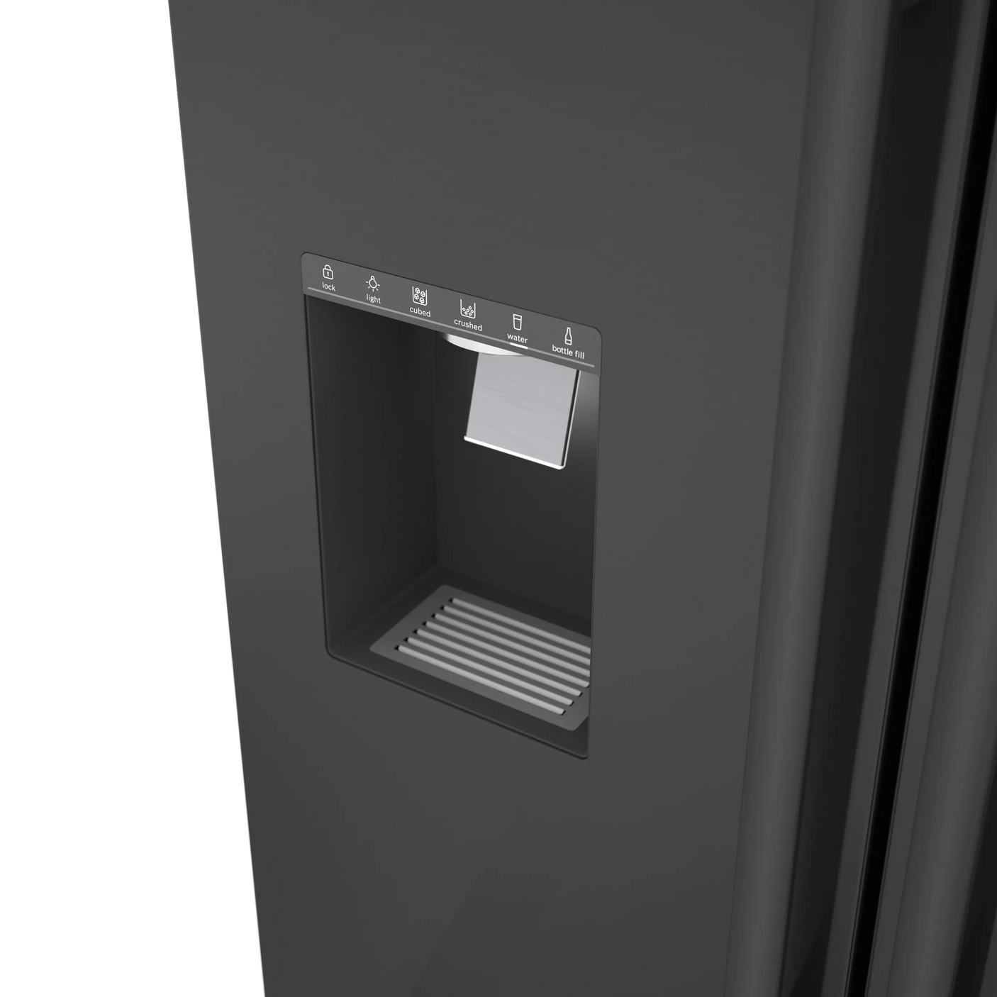 500 Series French Door Bottom Mount Refrigerator 36" Black Stainless Steel, Total No Frost