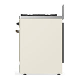 ILVE UM30NR3AWB Majestic III 30 inch Dual Fuel Range with 5 Black Brass Burners, Dual Function Burner up to 25,000 BTU (Natural Gas, Triple Glass Door, Antique White, Burnished)