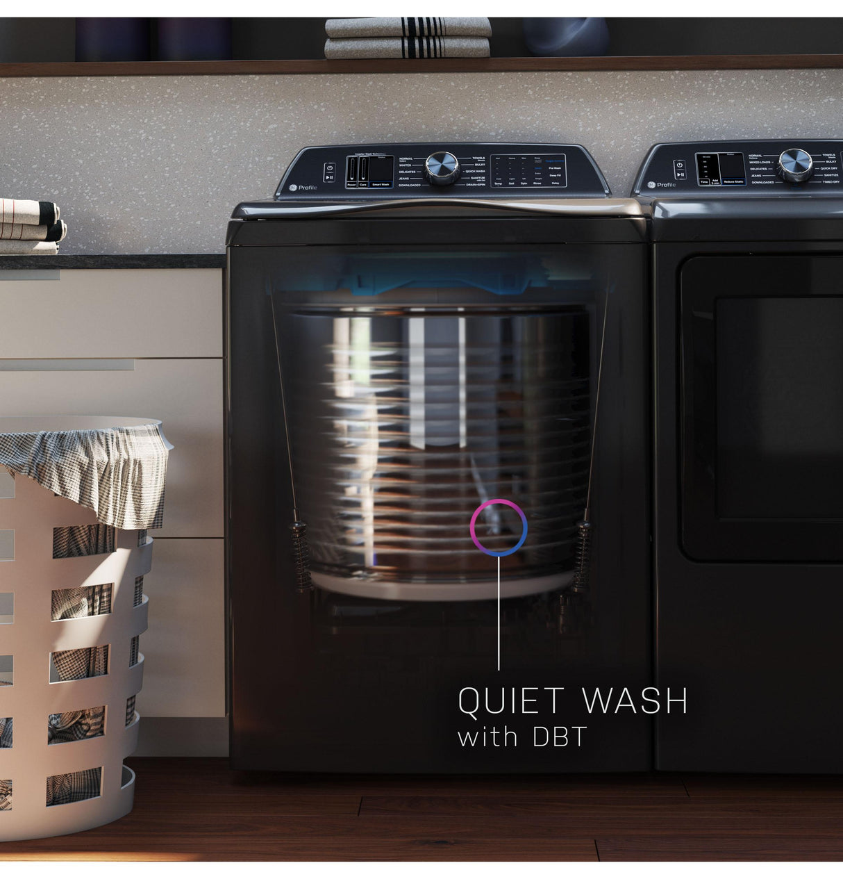 GE Profile™ ENERGY STAR® 5.4 cu. ft. Capacity Washer with Smarter Wash Technology and FlexDispense™