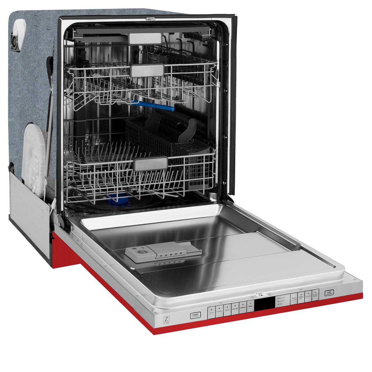 ZLINE 24" Monument Series 3rd Rack Top Touch Control Dishwasher with Stainless Steel Tub, 45dBa (DWMT-24) [Color: Red Gloss]