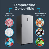 Element 14.0 cu. ft. Upright Convertible Freezer/Refrigerator - Stainless Steel, ENERGY STAR (EXUF14CEES)