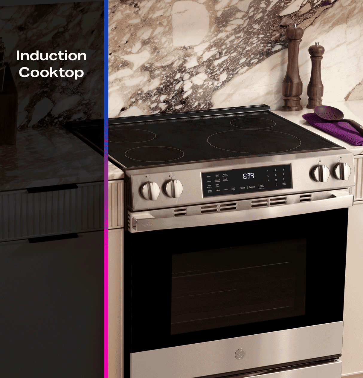 GE Profile™ ENERGY STAR® 30" Smart Slide-In Induction and Convection Range with No Preheat Air Fry and EasyWash™ Oven Tray