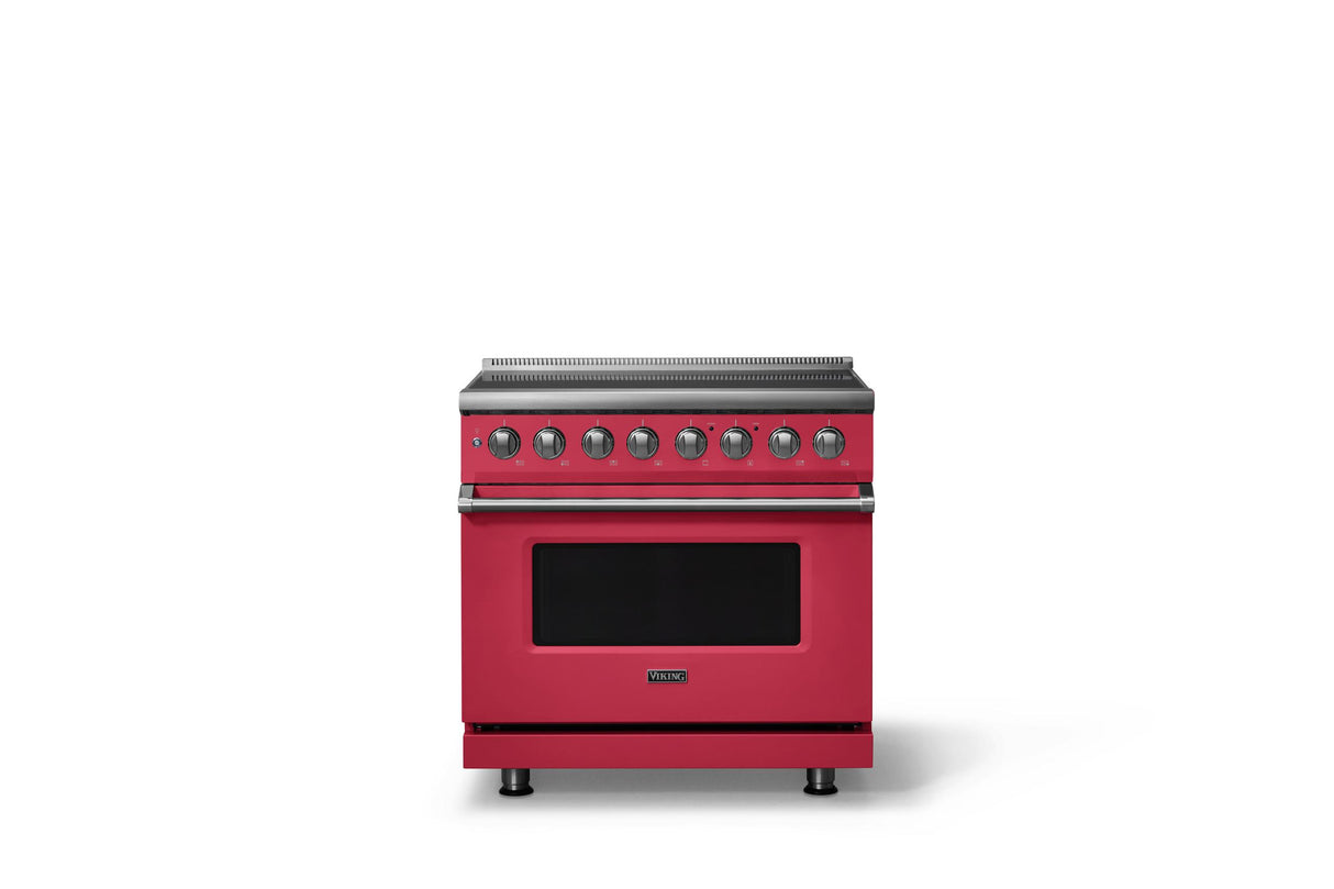 36"W. Induction Range (Finish: Valentine, Trim: Polished Chrome)