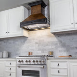 ZLINE 36" Wooden Wall Mount Range Hood in Antigua and Walnut - Includes Motor [Size: 36 Inch]