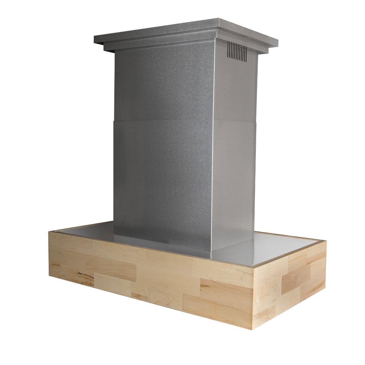 ZLINE 48 in. 1200 CFM Designer Series Wooden Island Mount Range Hood in Butcher Block (681iM-48)