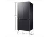 18 cu. ft. Counter Depth 3-Door French Door Refrigerator in Matte Black Steel