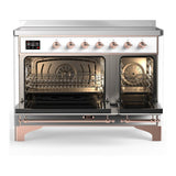 ILVE UMIB48QNR3WHP Majestic III 48 inch Induction Range with 6 Elements, 5.02 cu. ft. Total Oven Capacity (Solid Door, White, Copper)